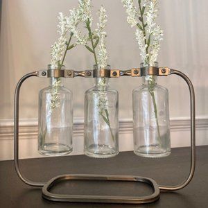 Mini Vases in Metal Holder